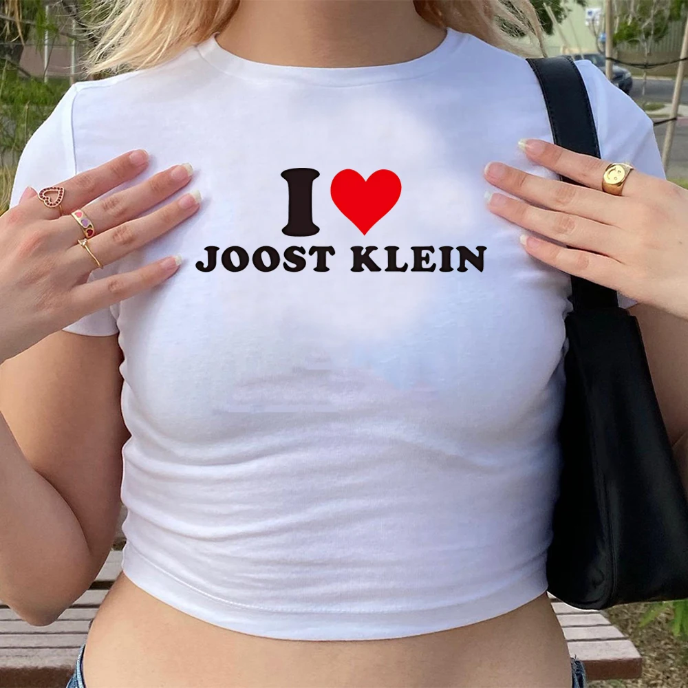 

I Heart Love Joost Klein Graphic Tee Harajuku Fashion Trendy Baby Tee Cropped Tops 90s Grunge y2k top Trendy Women's Fitted Tee