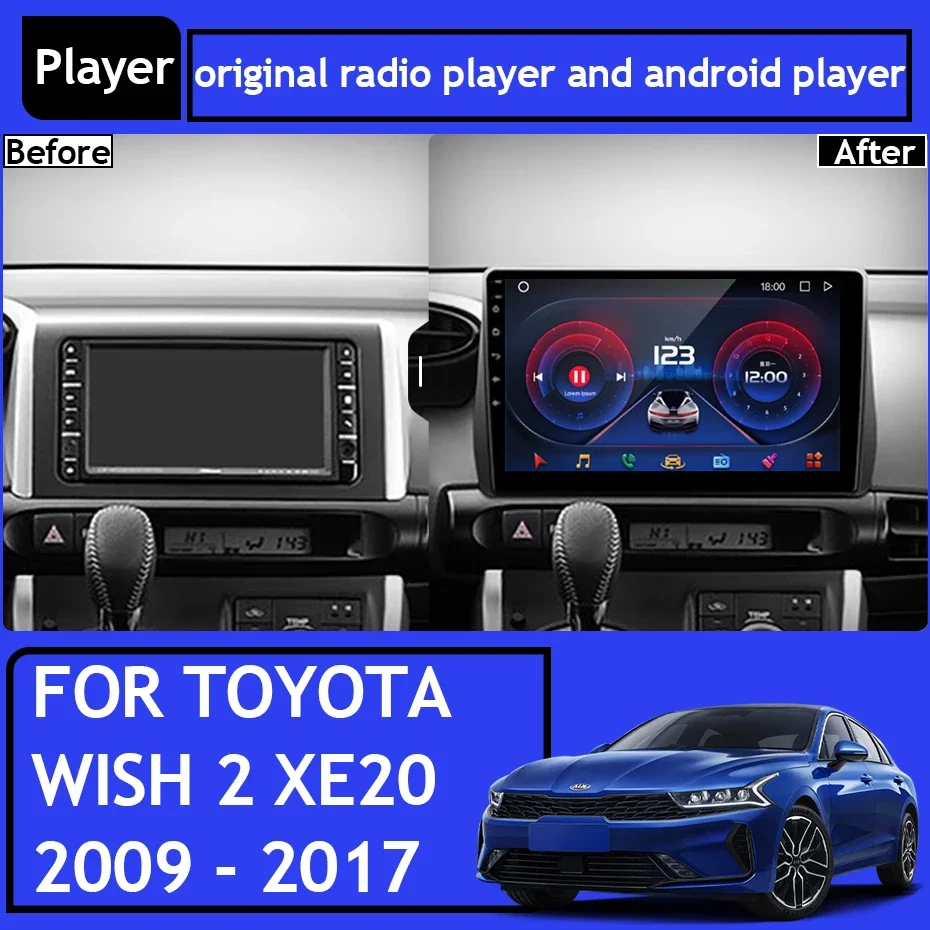 

Автомагнитола для Toyota Wish 2 II XE20 2009-2017, Android 13 Carplay, GPS-навигация, Android, автоэкран без 2DIN, 5G WiFi