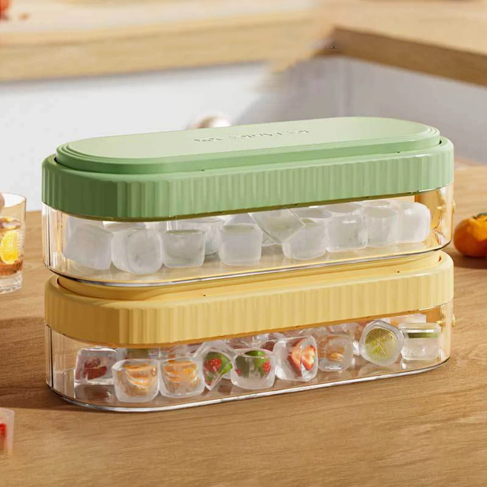 21 Grid Silicone Ice Cube Tray Mould With Lid Shovel Storage Box Remove With One Click Ice Maker DIY Whiskey Cocktail Tools