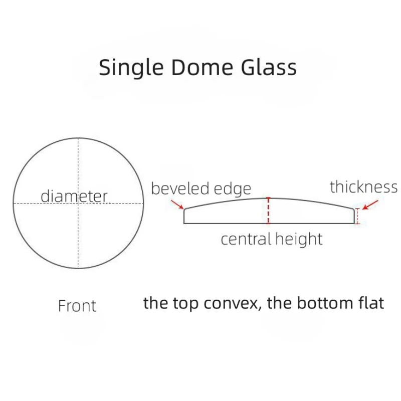 Premium Single Domed Mineral Watch Glass with 1.2mm Edge Thickness (28mm-37.5mm)