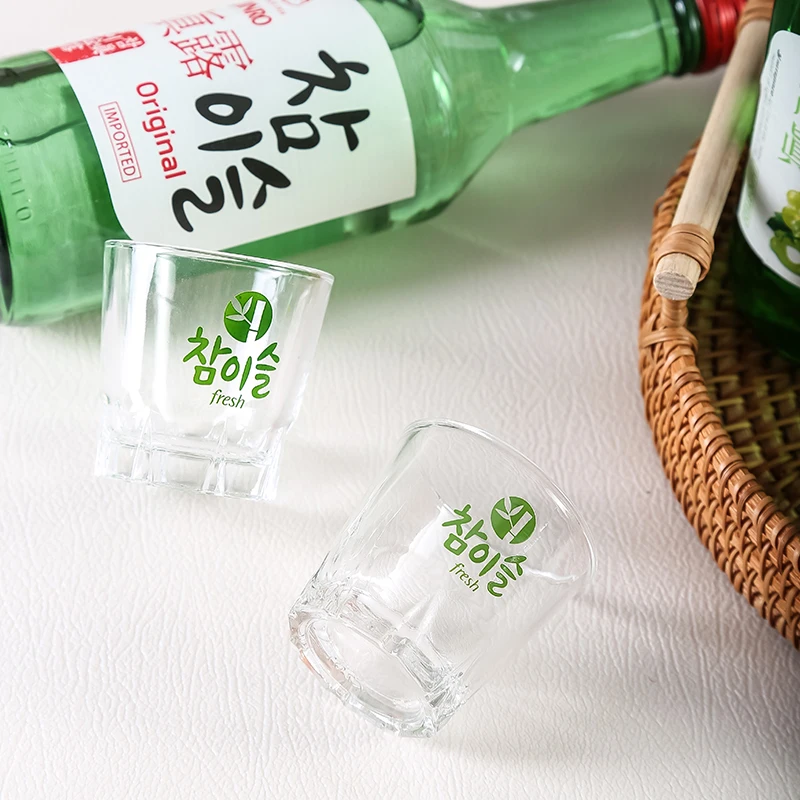 Фото Корейские наборы очков Soju-Сделайте ваши ощущения после пробоя прозрачным стаканом 2,0 унции, идеально подходит для виски, текилы и ликера №5