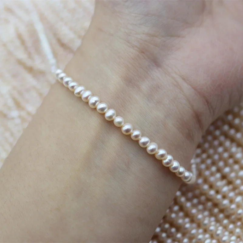 3,5 mm natürliche Süßwasserperlen in der Nähe von runden, lose polierten Perlen für die Schmuckherstellung, DIY-Halskette, Armband