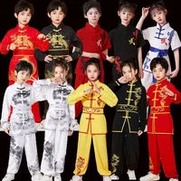 Martial Arts Costumes Set Kids Girls Clothes Kung Fu Enfant Perform Outfit Boy Tai Chi Uniform Children's Sets Wushu Baby Suit 2