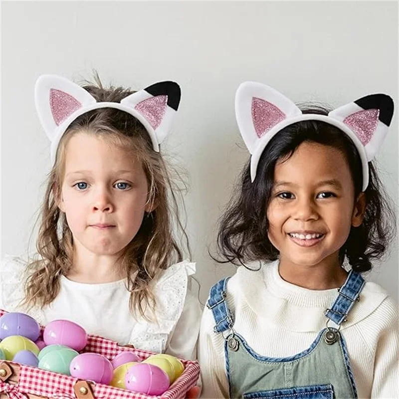 Cute Girls Cat Ears Headband Gabby Kawaii Headwear For Kids Toddler Halloween Party Accessories Dollhouse Hairhoop Birthday Gift
