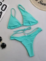 Sexy One Shoulder Bikini WoSwimsuit Hollow Out Swimwear Solid Bikini Set Bathing Suit Summer Beach Wear Swim