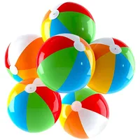 Summer Inflatable Colored PVC Beach Ball Kids Outdoor Pool Interactive Ball Sports Toys Colored Striped Water Balloons Fun Gifts 1