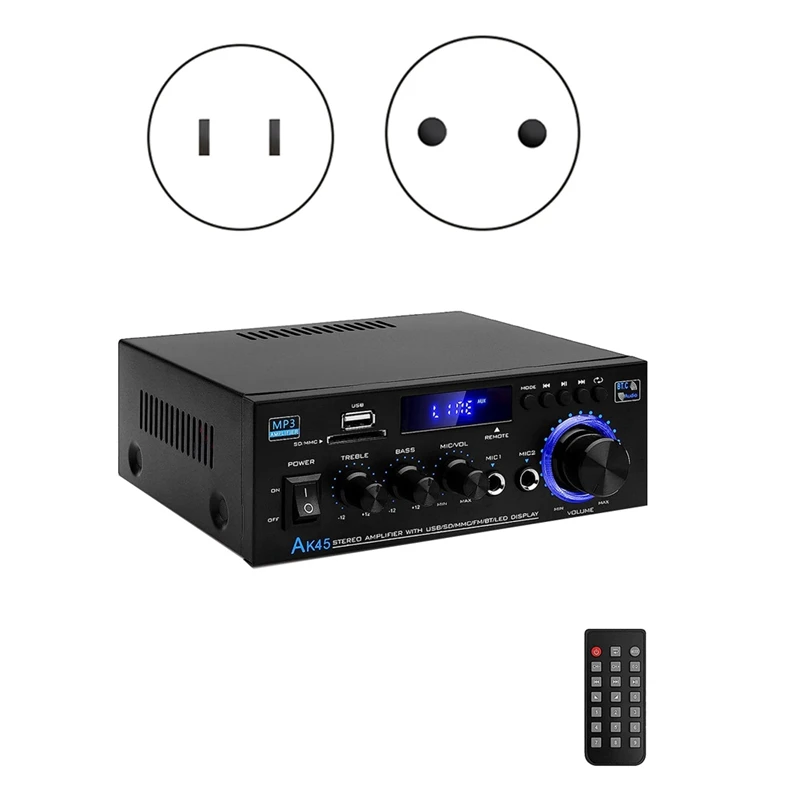 

1 Piece AK45 Digital Power Amplifier Power Amplifier Audio Two-Channel Power Amplifier Auto Supplies EU Plug