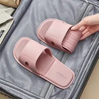 Foldable House Slipper Hotel Travel Shoes Non disposable Non-Slip Portable Home Guest Use Women Slides Flat Salon Homestay Hotel 2