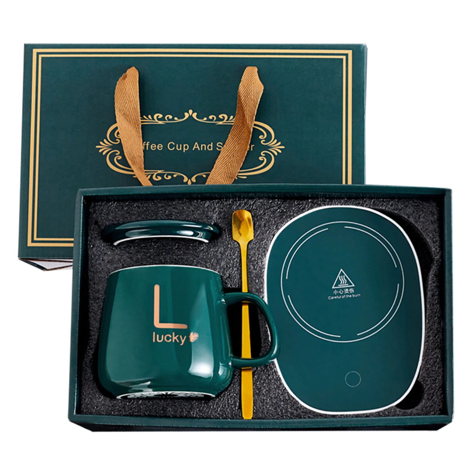 400ml kreatywny kubek do kawy/poduszka elektryczna zestaw upominków 55 ° o stałej ceramiczna filiżanka do kawy inteligentny termostat Coaster dla przyjaciół rodziny