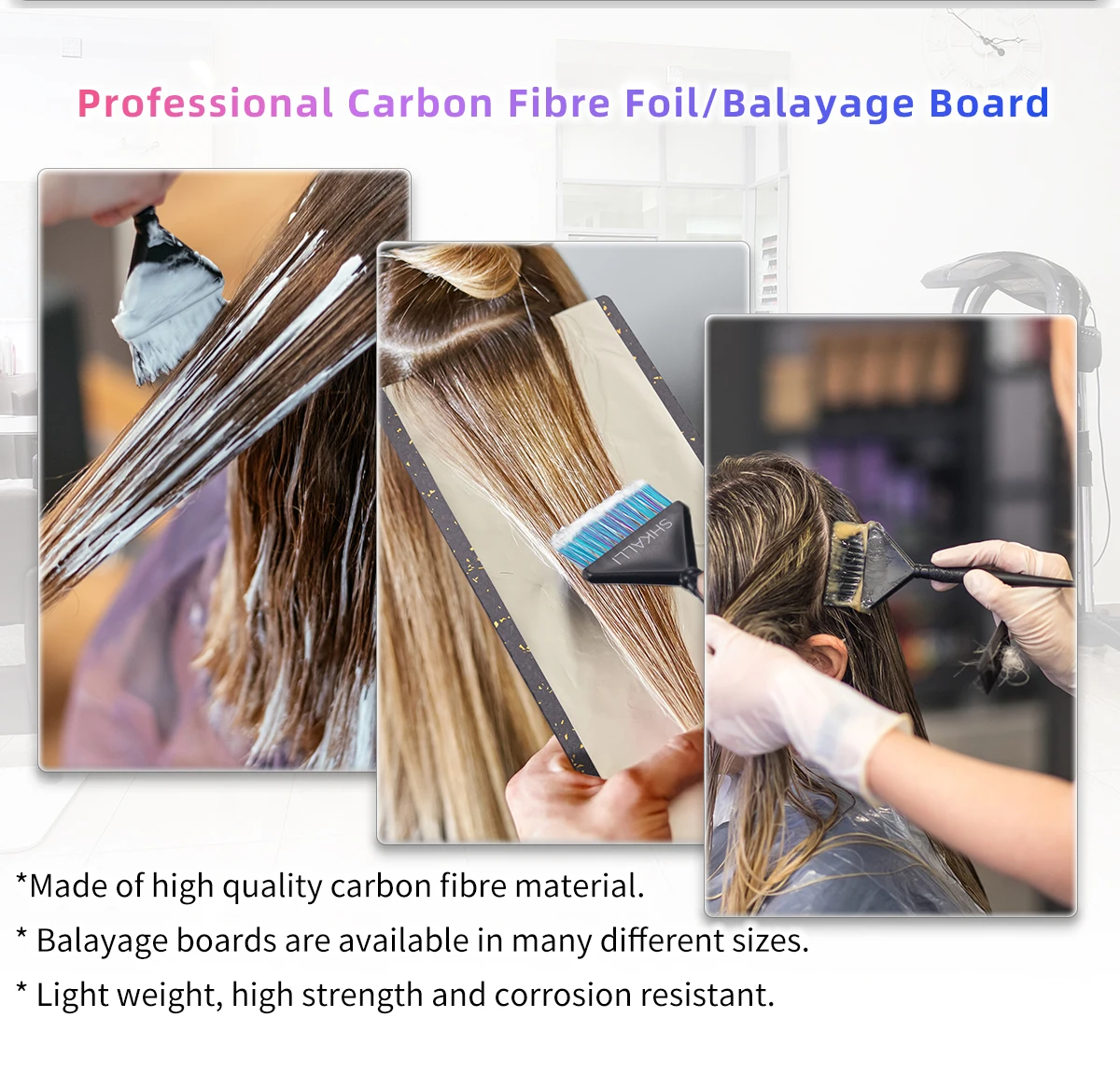 SHKALLI Folien- und Balayage-Kohlefaserplatte – professionelle Salongereile zum Haarbleichtern, Färben und Färben – Detail 6