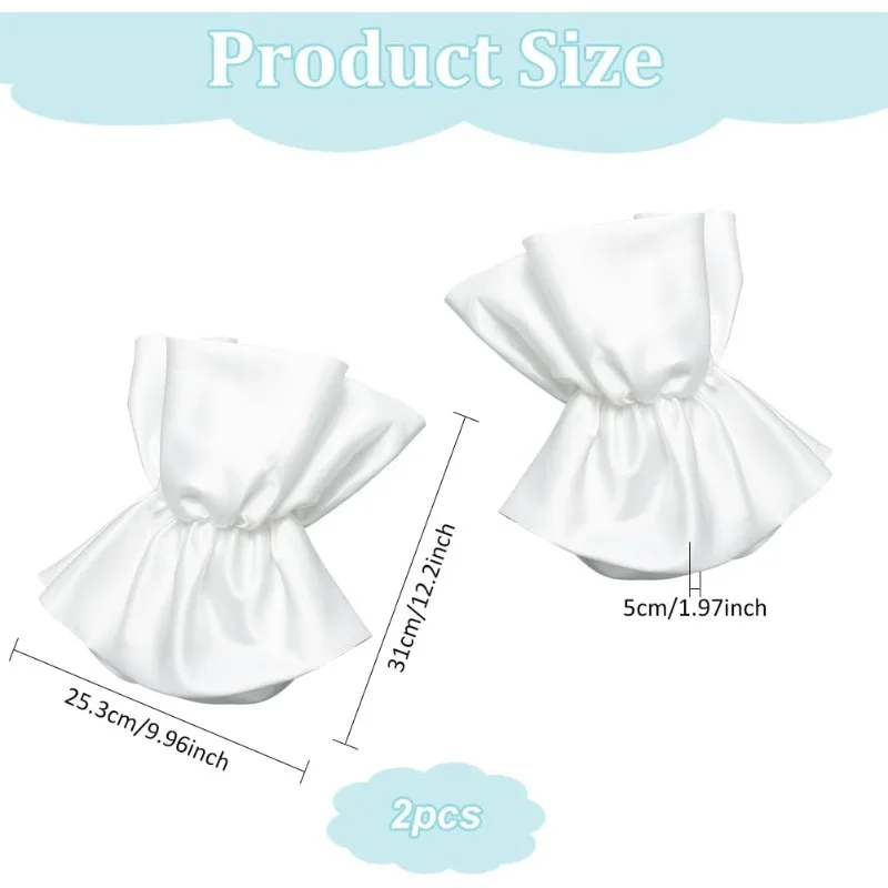 2pcs Removable Puff Sleeves White Polyester Bridal Sleeve Detachable Puff Sleeves for Wedding Dress Bridal Accessories