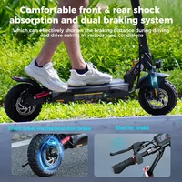 IScooter-Trottinette électrique tout-terrain pour adultes, trottinette électrique, BMERY, 10 pouces, 10Ah, 40km par heure, 1000W max 5