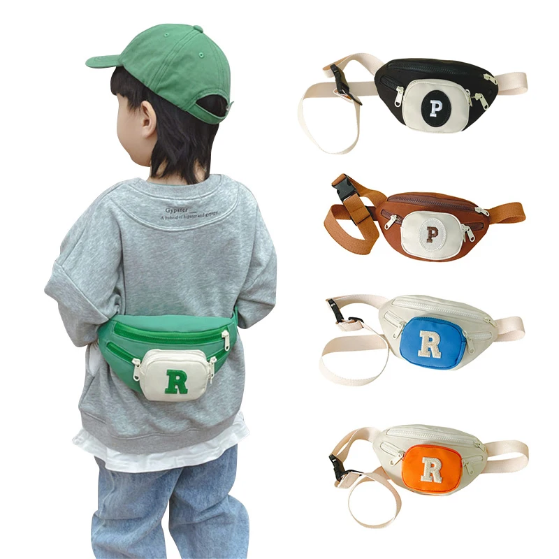 Kids Chest Bag for Boys Girls Multifunction Coin Purse Wallet Fashion Letter Canvas Travel Bags 2023 New Children Shoulder Bags