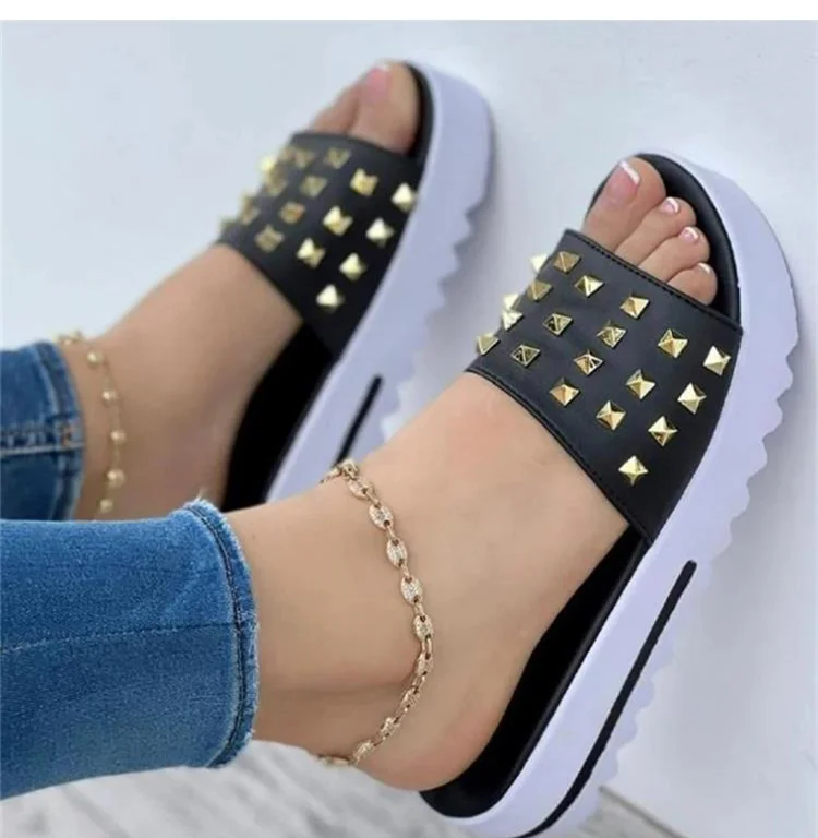 Women Sandals 2022 Punk Style Heels Sandals For Summer Shoes Women Thick Bottom Slippers Platform Sandals Wedges Chaussure Femme