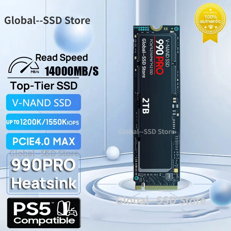 

4TB 2TB 1TB M.2 990 PRO Hard drive disk NVME SSD TLC 14000MB/s internal Solid State Drives for laptop desktop PC PS5 disco duro
