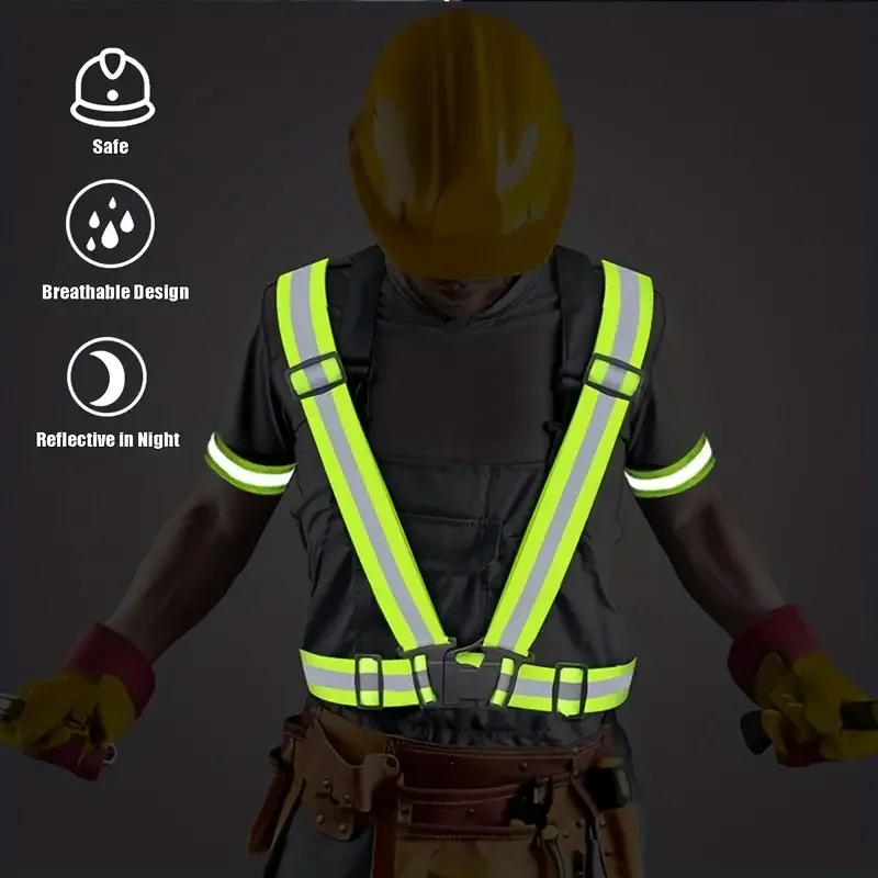 Reflective Safety Vest Unisex Motorcycle Reflective Vest For Night Running Cycling Walking
