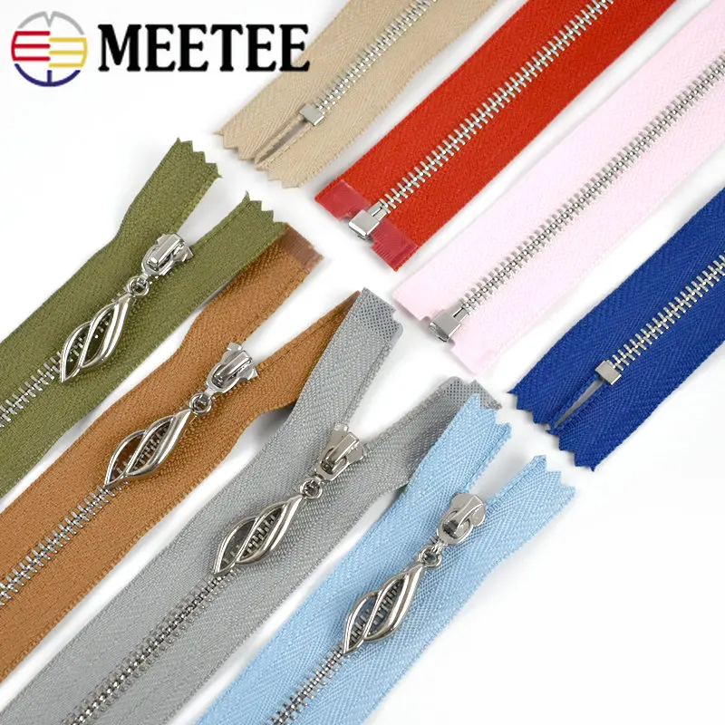 2Pcs 3# Open-End 40-70cm Close-End 15-30cm Metal Zippers Bag Jacket  Decoration Zipper Repair Kit DIY Garment Sewing Accessories