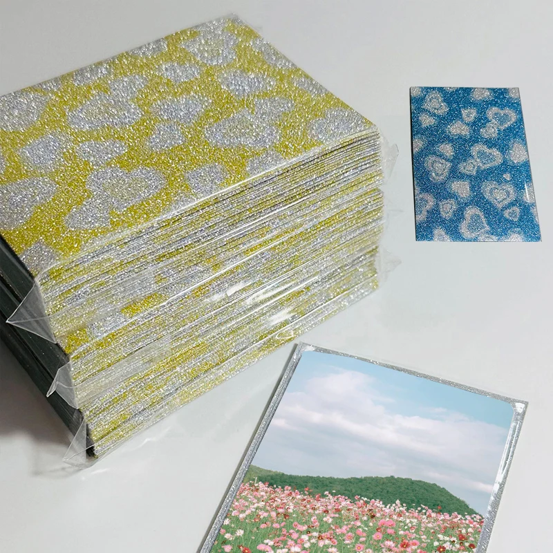 

50PCS Frosted Card Case Stationery Card Film Photocard Holder Card Protective Case Korean Version Decorative INS Sparkling