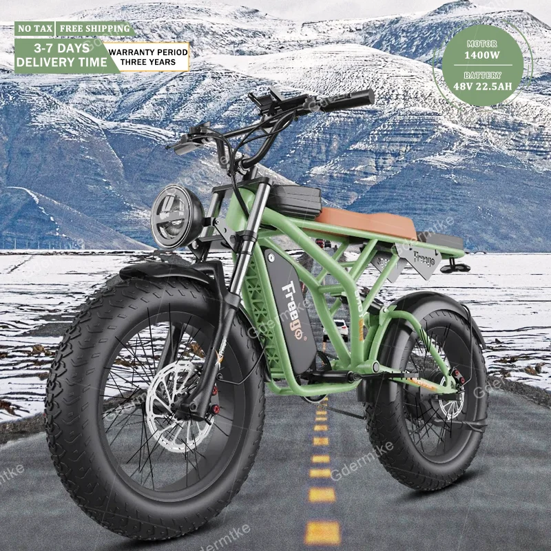 E Bike 1400W Motore 48 V22.5 Ah Batteria Moto Elettrica Bicicletta Elettrica Gamma 100Km Adulto 20*4.0 Pollici Grasso Pneumatico Bici Elettrica