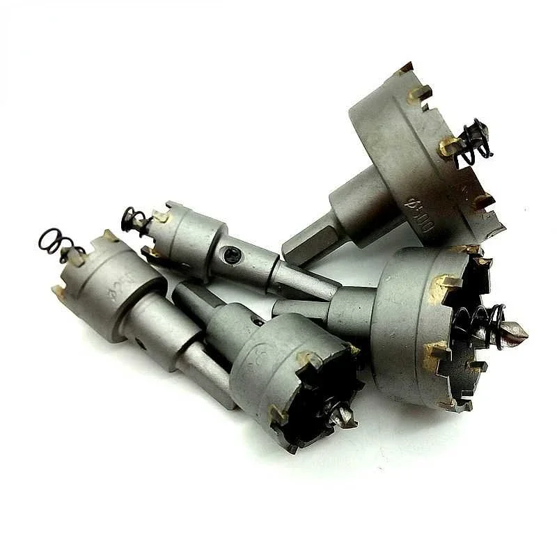 

5Pcs Drill Hole Saw Set 20mm 25mm 30mm 40mm 50mm Carbide Tip Core Metalworking Hole Cutter Tools Wood Metal Drilling Cutters