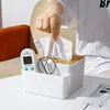 Wooden Cover Tissue Box Holder Kitchen Restaurant Home Simple Desktop Plastic Storage Boxes 1