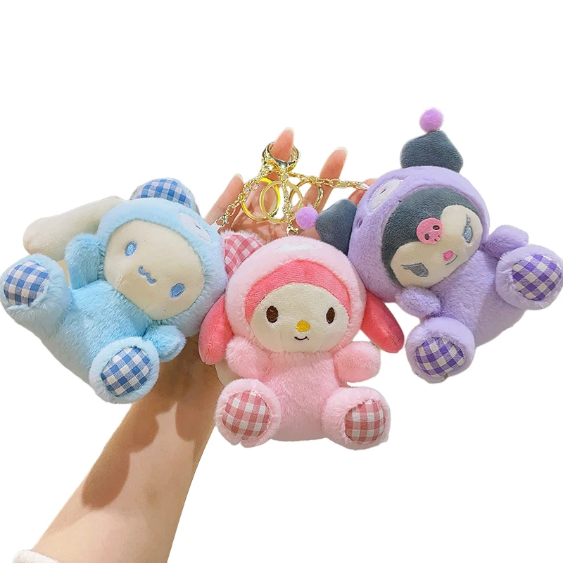 

66 Styles Sanrio Plush Series Cute Keychains Toys Kuromi Hello Kitty Cinnamoroll My Melody Pendant Figures Peluche Doll Kid Gift