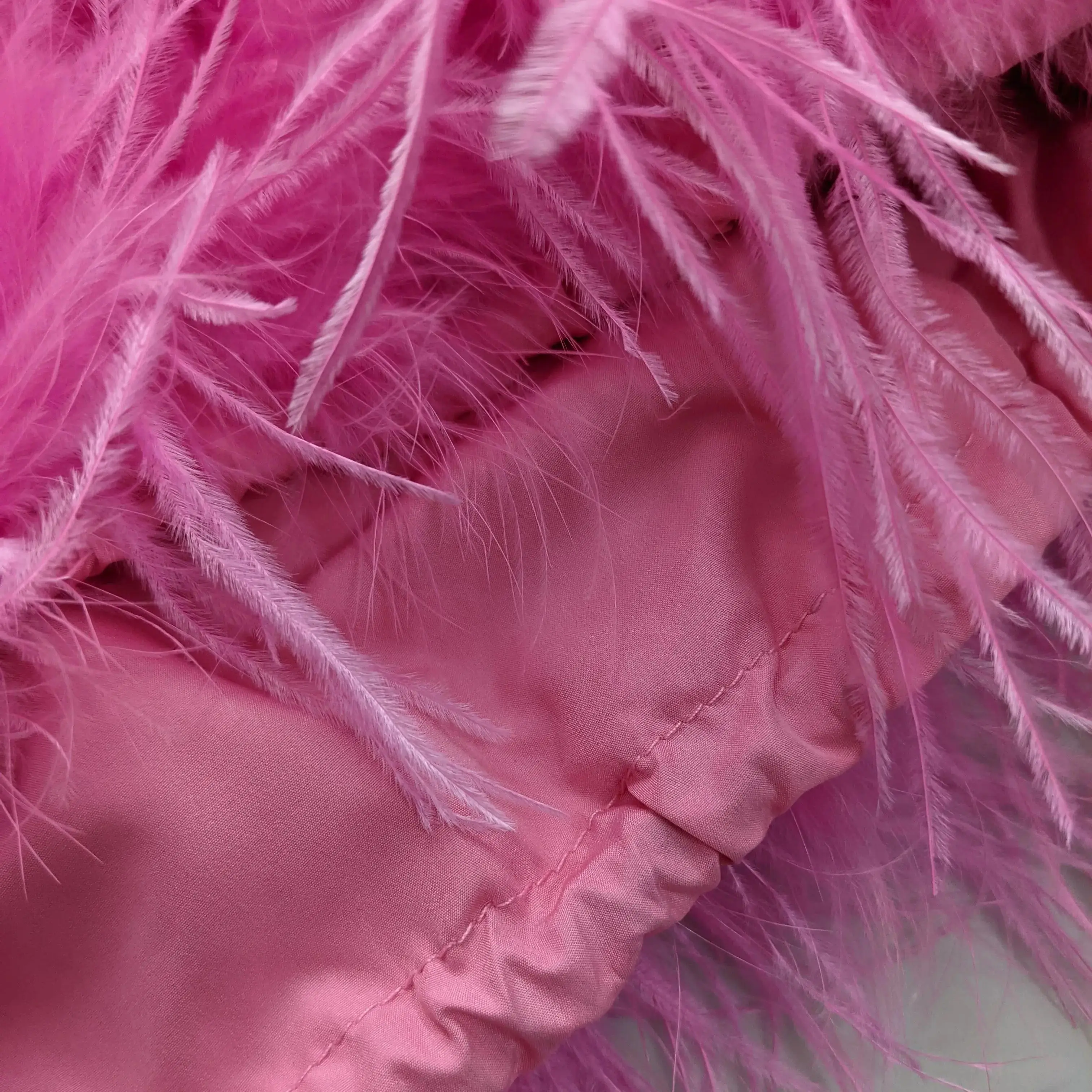 Real Ostrich Fur Chest Wrapping Dress Strapless Feather Dress