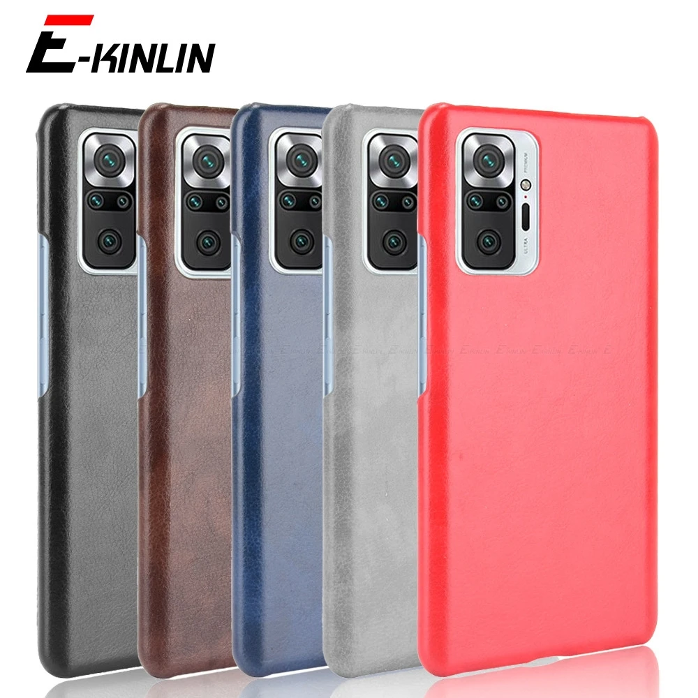 Retro Ultra Thin PU Litchi Leather Phone Case For Xiaomi Redmi Note 10 10S 5 6 7 7S 8 8T 9 Prime 9S Pro Max Hard PC Back Cover | Мобильные