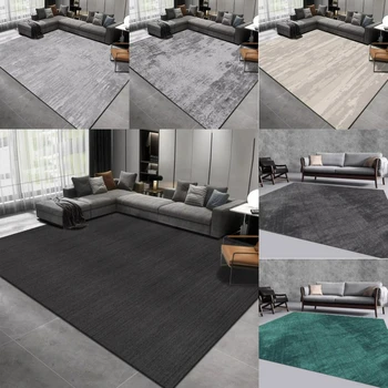 Moda tinta unita nero grigio tappeto soggiorno arredamento divano tappeto comodino divano tappeto salotto tavolino tappetino casa appartamento 1