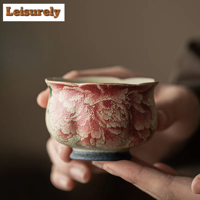 Blue And White Flint Red Teacup Japanese Tea Bowl Sample Tea Cup Tea-tasting Fragrance Cup Jianzhan Master Cups Tea Ceremony