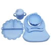 Children's Dinner Plate Pumpkin Divided Plate with Meal Bib Learning Cup with Suction Cup Autonomous Feeding and Eating Training 4