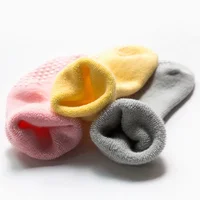 Winter  Thickened Baby Kids Stockings Newborn Indoor Anti Slip Floor Socken Solid Color Children Mid Tube Cotton Socks 4