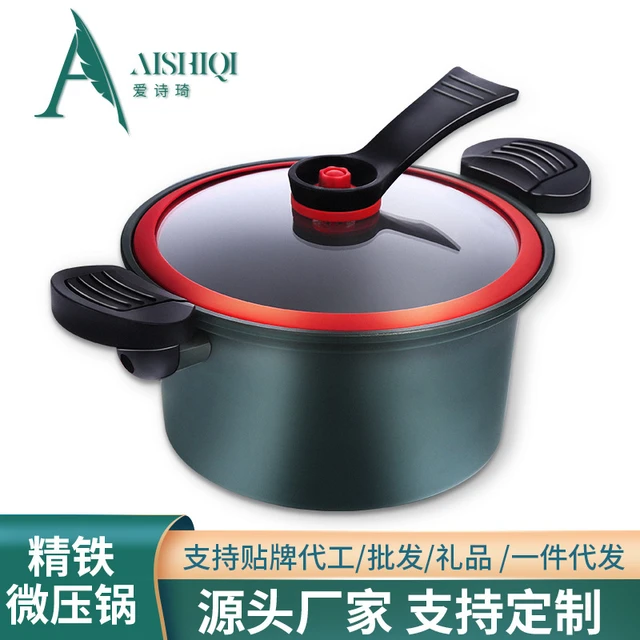 Micro Pressure Cooker Cookware Soup Meats Pot Rice Cooker Gas Stove Pressure  Stew Pan Non-Stick Cooking Pots For Kitchen - AliExpress