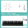 Qeelasee 4 boxes of Mixed Length Auto Flowering Rapid Blooming Fan Easy Eyelashes 4