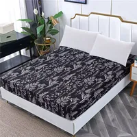 LAGMTA 1 Pc 100% Polyester Printing Fitted Sheet Mattress Cover Four Corners With Elastic Band Bed Sheet 1