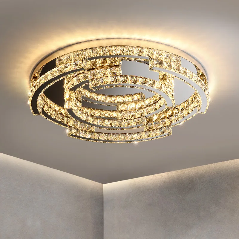 

Роскошный хрустальный светодиодный потолочный светильник K9 с регулируемой яркостью, круглый потолочный светильник для роскошной кухни, столовой, гостиной, спальни, домашний декоративный светильник