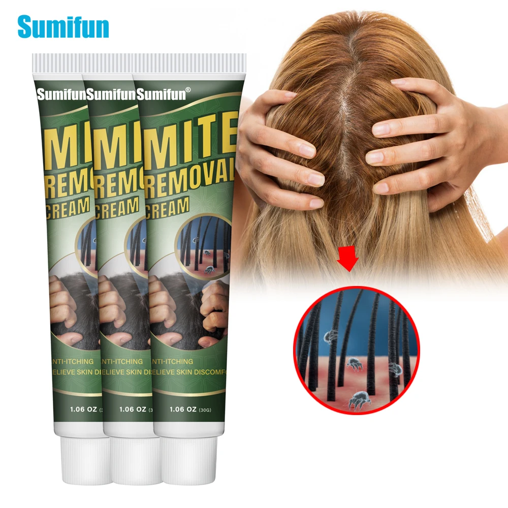 

1/2/3Pcs Sumifun Mite Removal Cream Scalp Itchy Kill Lice Scabies Antibacterial Ointment Dermatitis Eczema Antipruritic Plaster