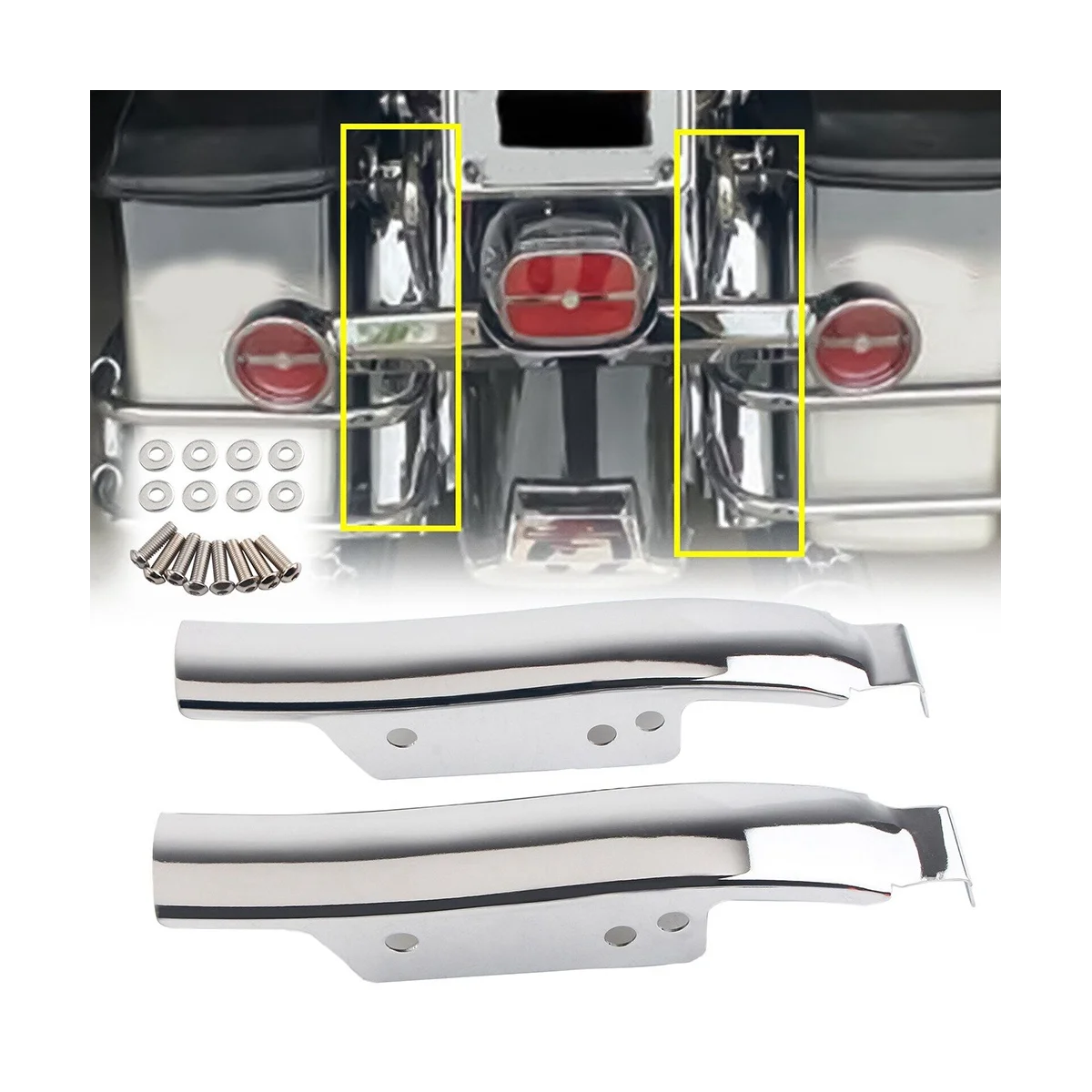 

Rear Fender Saddlebag Filler Panel Strips Fit for Harley Touring Road Glide FLTR