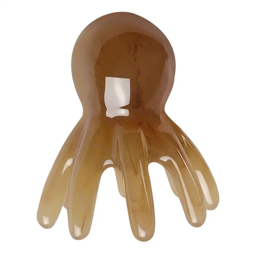 Jade Octopus Comb Hair Picks Curly Quartz Resin Electric Head Massager Scalp Gua Sha Body Acupoint Massage Comb Portable Travel