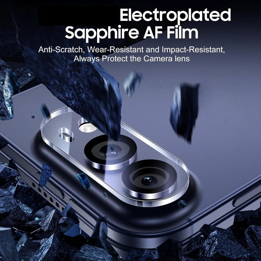 Dual Pack Folding Phone Camera Lens Protector with Tempered Glass Cover - Easy Install & Scratch-Resistant