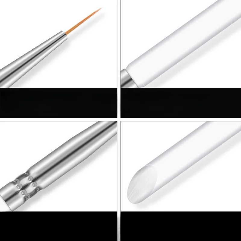 New 3Pcs Thin Stripe Line Nail Art Liner Painted Brush Drawing Pen DIY UV Gel Tips French Supplies Design Manicure Pinceau 4