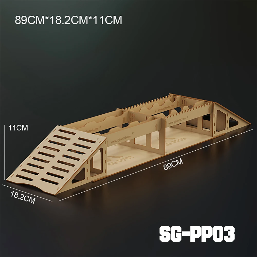 ChiuTiaro Wooden RC Crawler Bridge Obstacle - For 1/18 & 1/24 Scale Cars, Style A - View #8