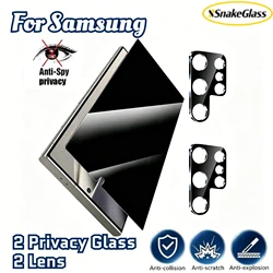 Dual Screen and Lens Protector with Anti - Prying and Anti - Fingerprint Glass - 2Privacy Glass 2Lens