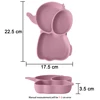 1PCS Baby Silicone Dining Dishes Plate Kids Feeding Plate Sucker Cartoon Elephant Children Dishes Toddler Training Tableware 3