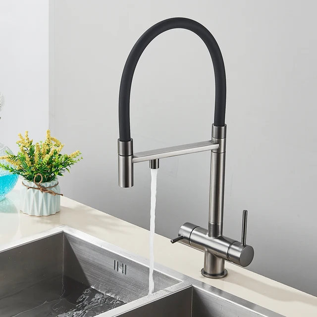 Grifo De Cocina Dorado Con Filtro De Agua Mezclador De Latón Con  Funciones De Agua