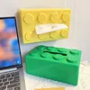 Creative Building Blocks with Spring Tissue Box Wall-mounted Perforation-free Paper Holder Bathroom Face Towel Box Organizer 4