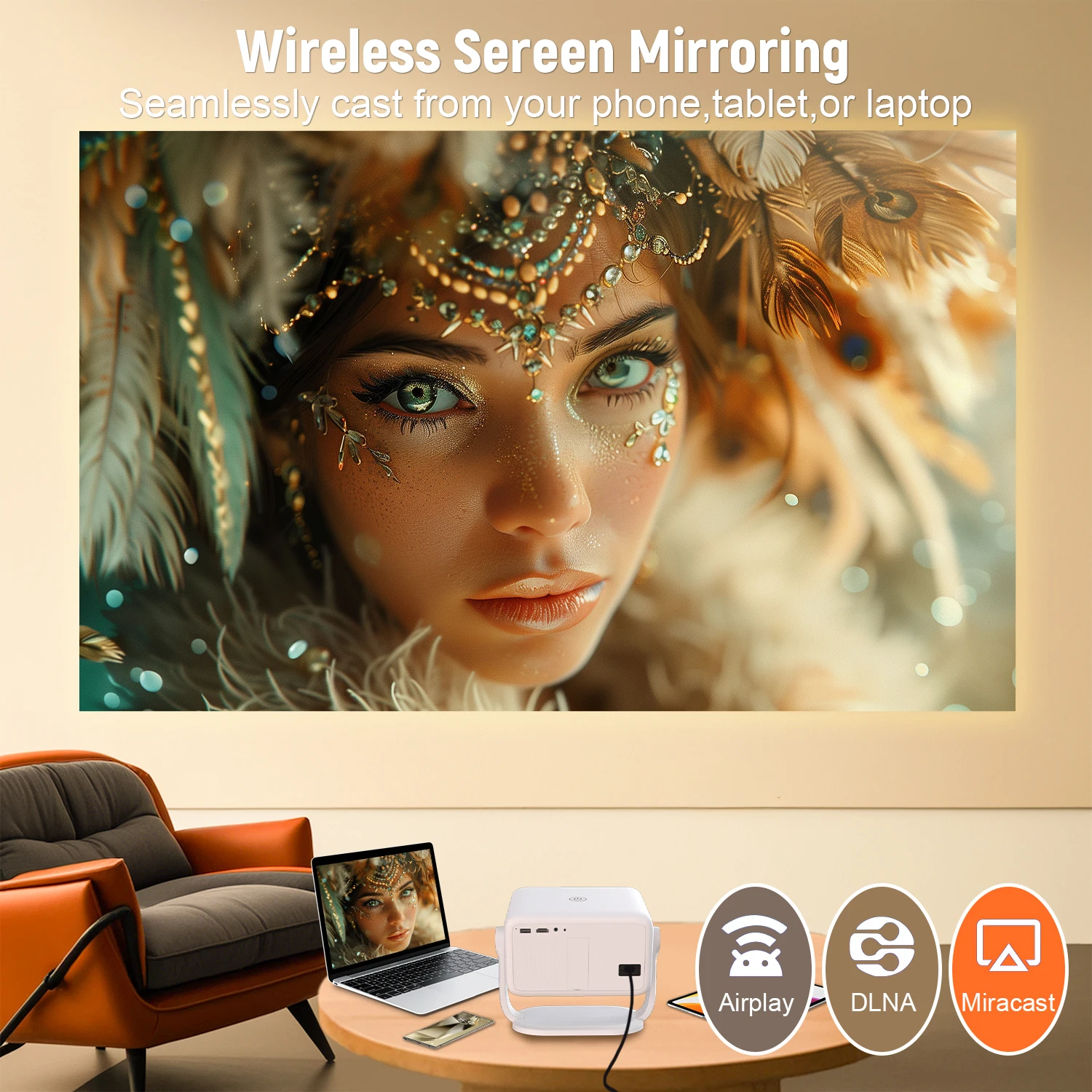 جهاز عرض Velec متوافق مع Netflix Android 13 4K Nat...