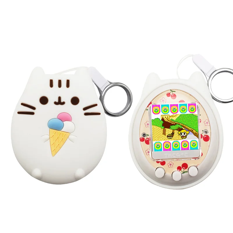 Silicone Case+Lanyard for Tamagotchi 4U+Mix Virtual Interactive Pet Game Machine Silicone Cover 4
