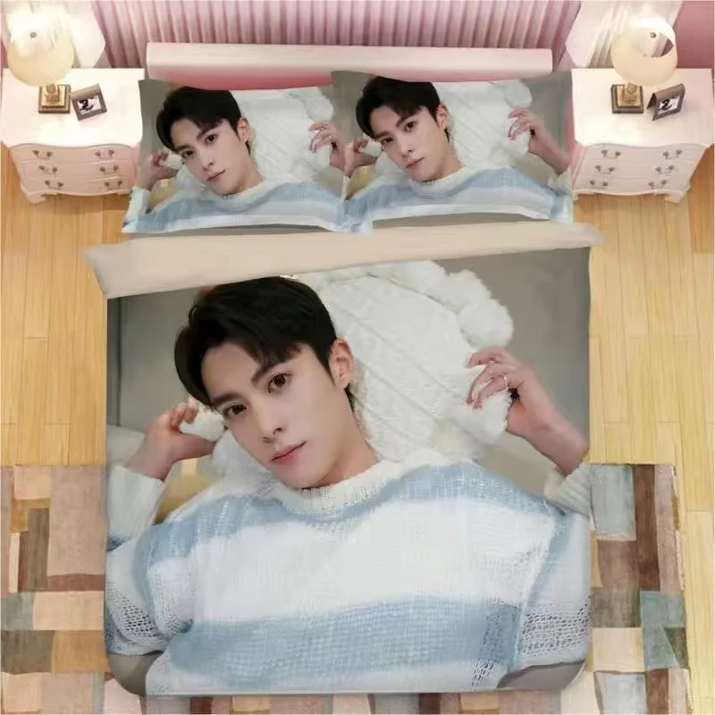 Wang Hedi Magazine Cover HD Poster Double 3PC Bedding Set Dylan Di Di Lifestyle Picture Photo Single Dormitory Student 2PC Knit 5