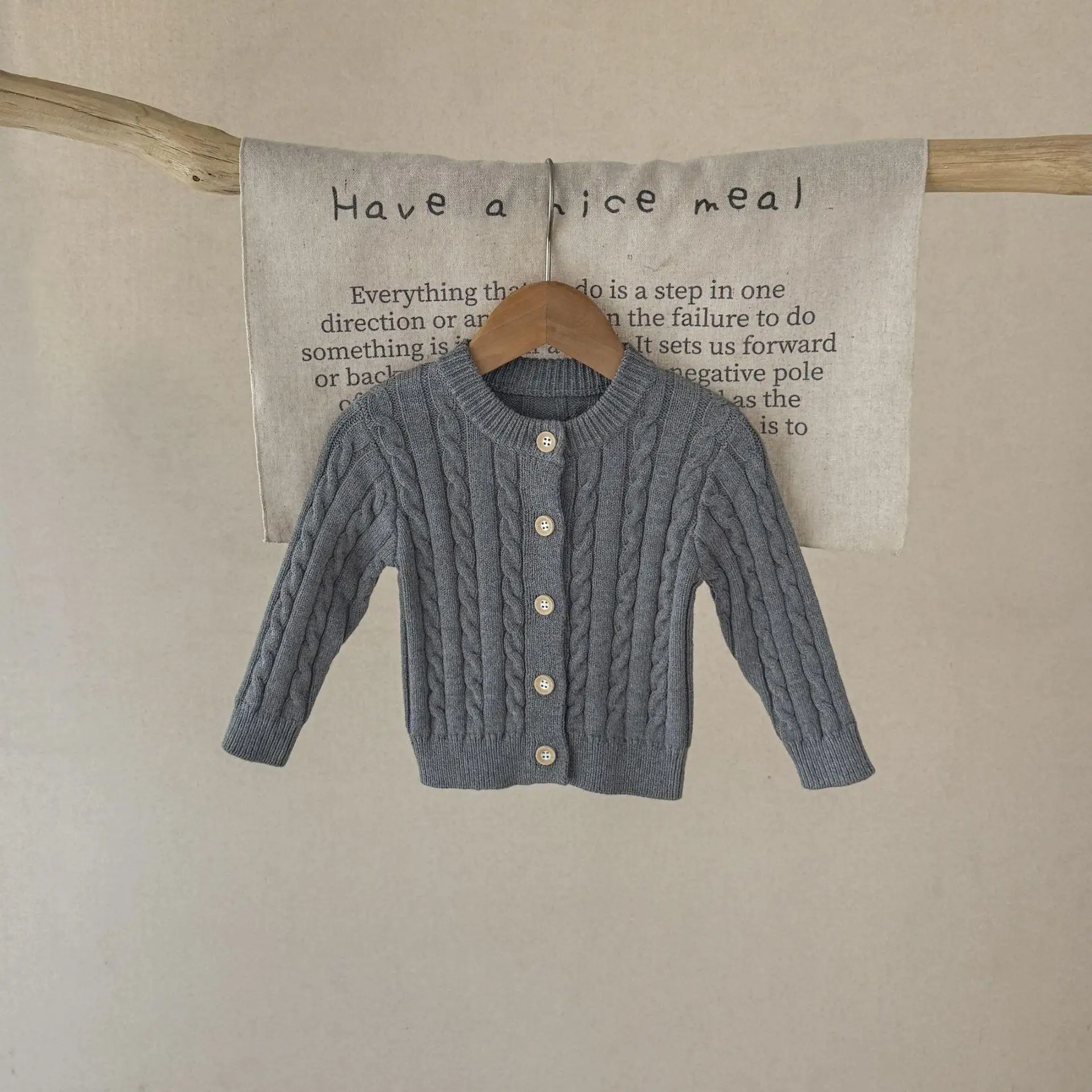 0-3세  스웨터 싱글 브레스트  남아 니트웨어 긴팔 여아 니트웨어 복